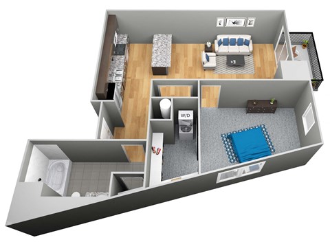 The Poppleton 3D Floor Plan - The Corvina